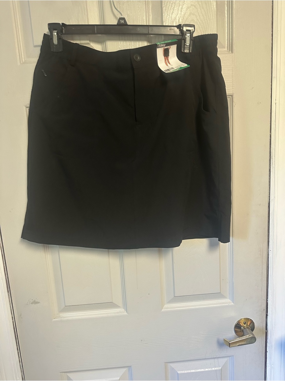 Black Women’s Mini Skirt with Front Button Closure